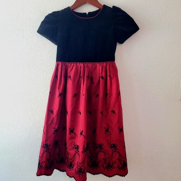 Therese Other - Therese Vintage Girl's Formal Velvet and Taffeta Christmas Holiday Dress Size 6X